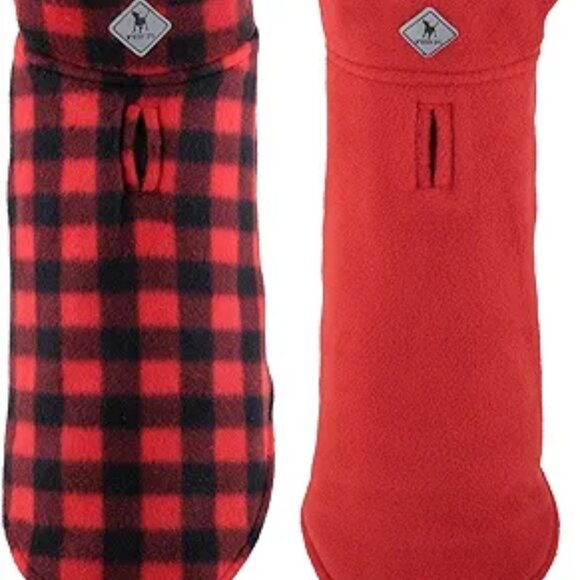 NEWTHE WORTHY DOG Fargo Reversible Fleece Dog Jacket Double-Layer Wind-Resistant - Picture 1 of 9